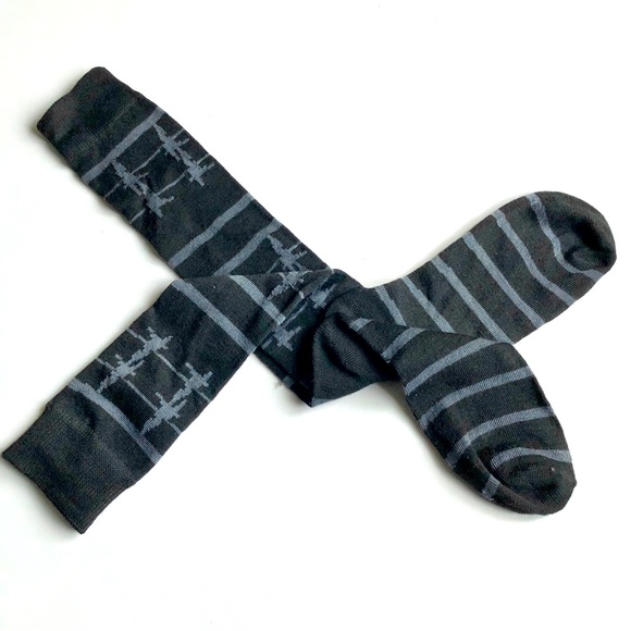 3/$15 NEW Knee High Dress Socks Long Black Gray Women’s UNISEX NWOT - Picture 4 of 15